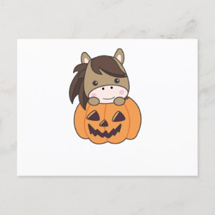 Pferd in Pumpkin Sweet Horses Happy Halloween Postkarte