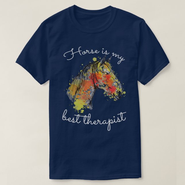 Pferd ist mein bester Therapeut ShortSleeve Unisex T-Shirt (Design vorne)