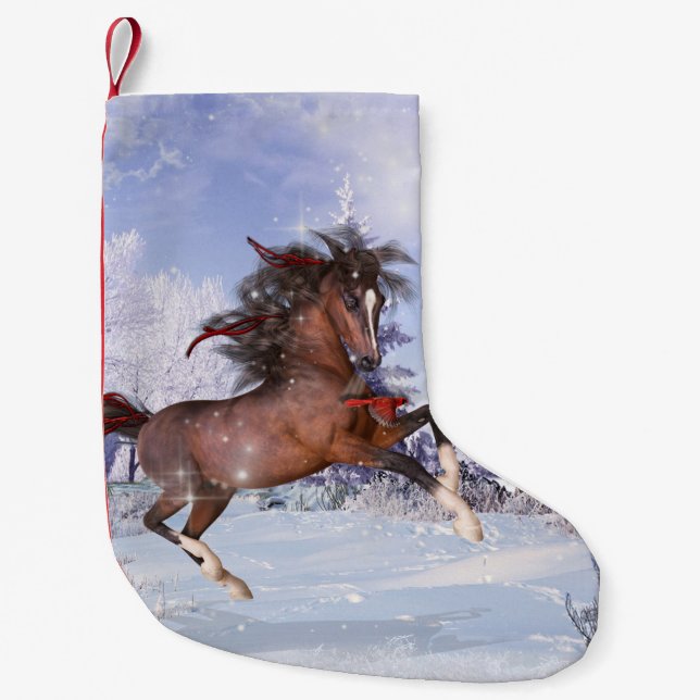 Pferd & Kardinal Strumpf Kleiner Weihnachtsstrumpf (Vorderseite)