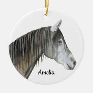 Pferd Keramik Ornament