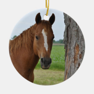Pferd Keramik Ornament
