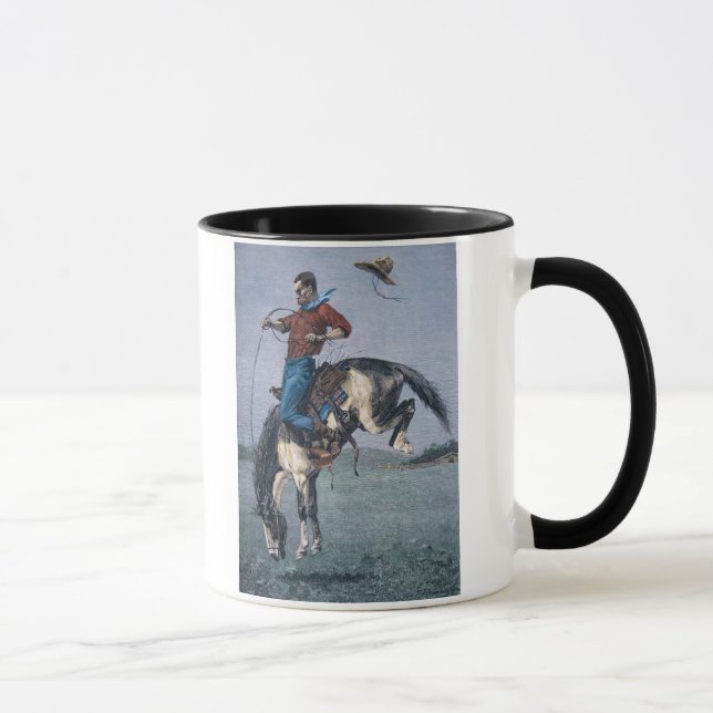 Pferd-Kerl (farbiger Stich) Tasse (Rechts)