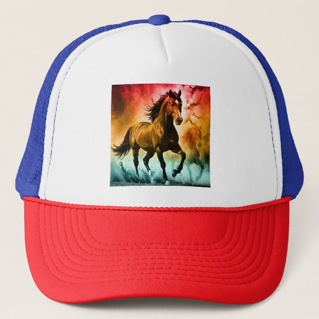 Pferd läuft  truckerkappe (Vorderseite)