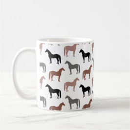 Pferd Lover Black Brown and Gray Stallions Kaffeetasse