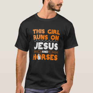 Pferd Lover dieses Mädchen läuft auf Jesus und Pfe T-Shirt