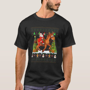 Pferd Lover Funny Ugly Santa Riding Pferd Christma T-Shirt