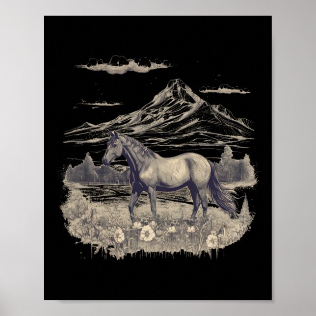 Pferd Lover - Geschenke Frauen und Mädchen Poster (Vorne)