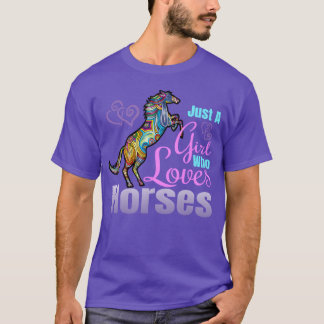 Pferd Lover Just A Girl Wer Lieben Pferde Reiten l T-Shirt