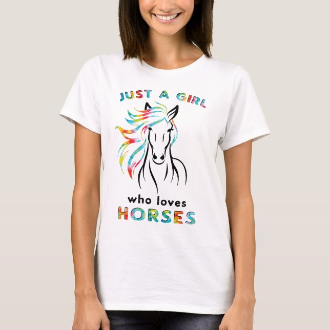 Pferd Lover Nur ein Mädchen, das Lieben Pferde T-Shirt (Vorderseite)