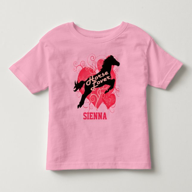 Pferd Lover Personalisiert Sienna Gewohntes Shirt (Vorderseite)