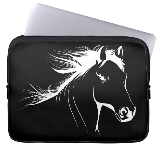 Pferd Lover Schöne Pferdeskizze Laptopschutzhülle (Vorderseite)