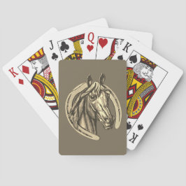 Pferd Lover Vintag Sketch Horseshoe und Pony Spielkarten