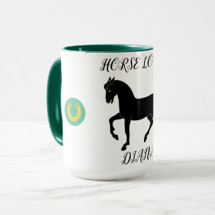 Pferd Lover zwei Töne Tasse mit personalisiertem 