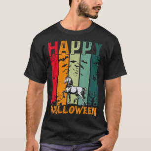 Pferd Mädchen Jungen Retro-Stil Halloween-Abendess T-Shirt