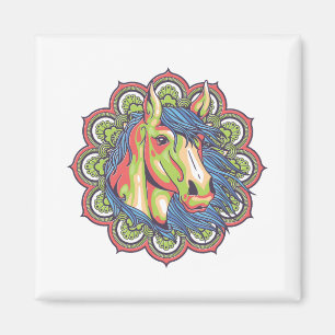 Pferd Mandala Magnet