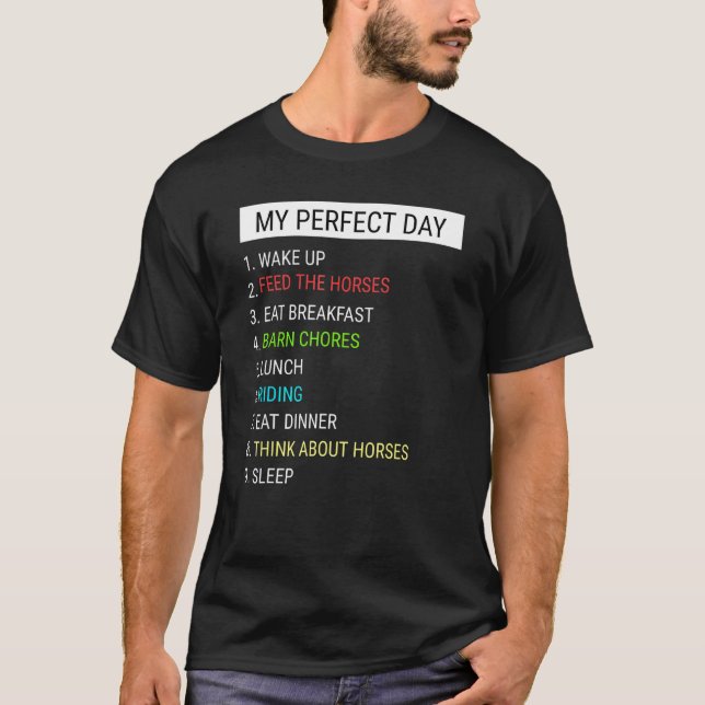 Pferd Mein Perfekter Tag T-Shirt (Vorderseite)