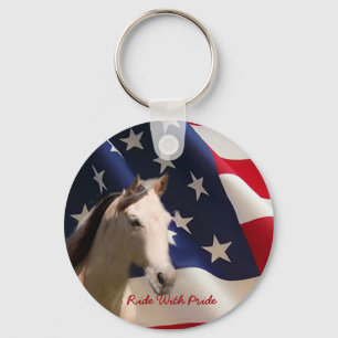Pferd mit amerikanische Flaggen-Schlüsselanhänge Schlüsselanhänger
