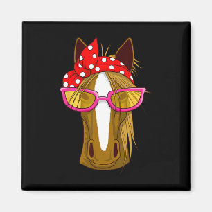 Pferd mit Bandana - Reiten Magnet