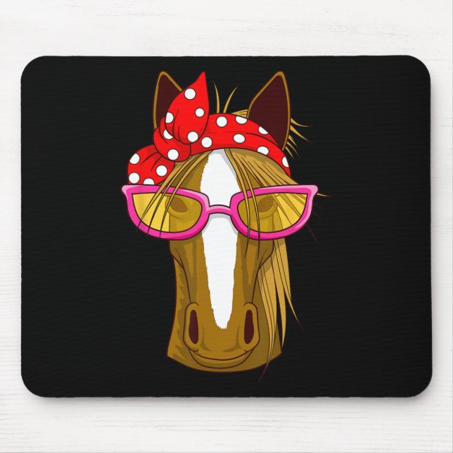 Pferd mit Bandana - Reiten Mousepad (Vorne)