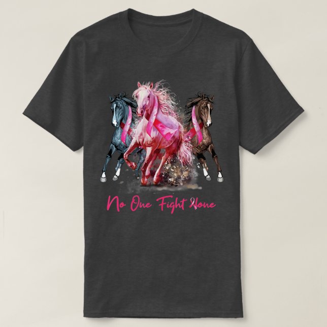 Pferd mit Brustkrebserkrankung T - Shirt von Fraue (Design vorne)