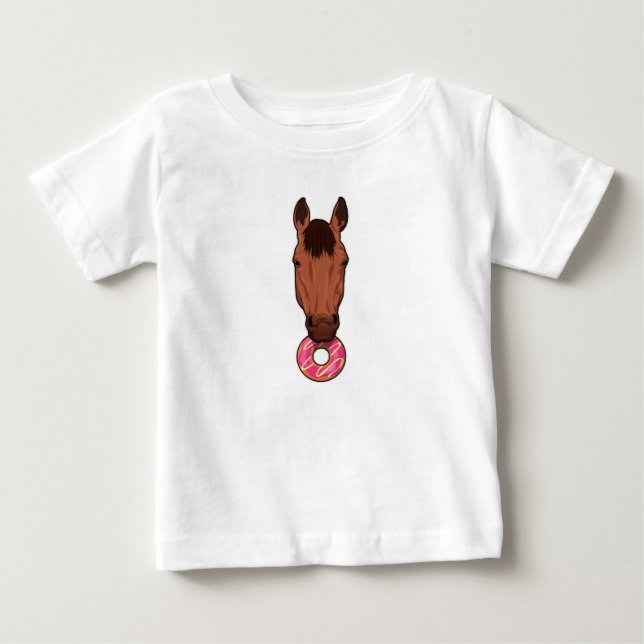 Pferd mit Donut Baby T-shirt (Vorderseite)