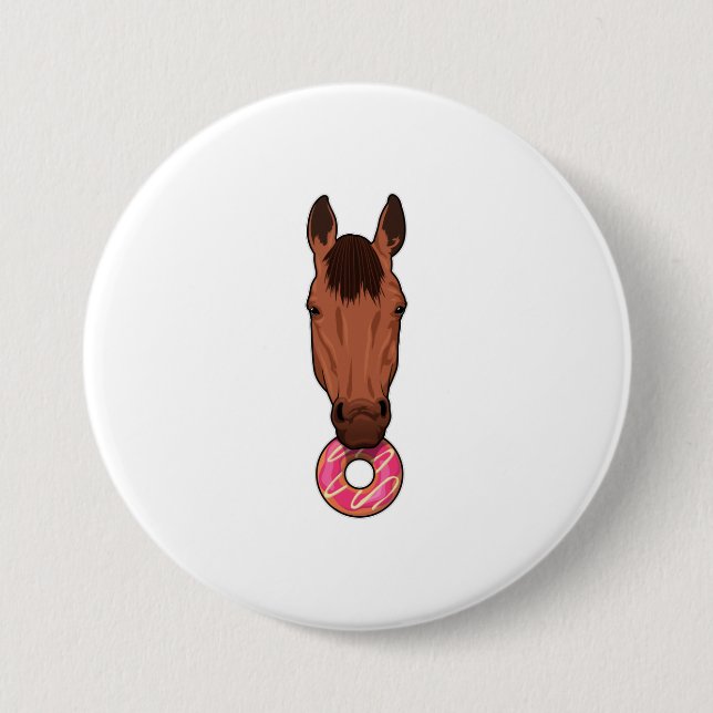 Pferd mit Donut Button (Vorderseite)