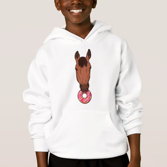Pferd mit Donut Hoodie (Vorderseite)