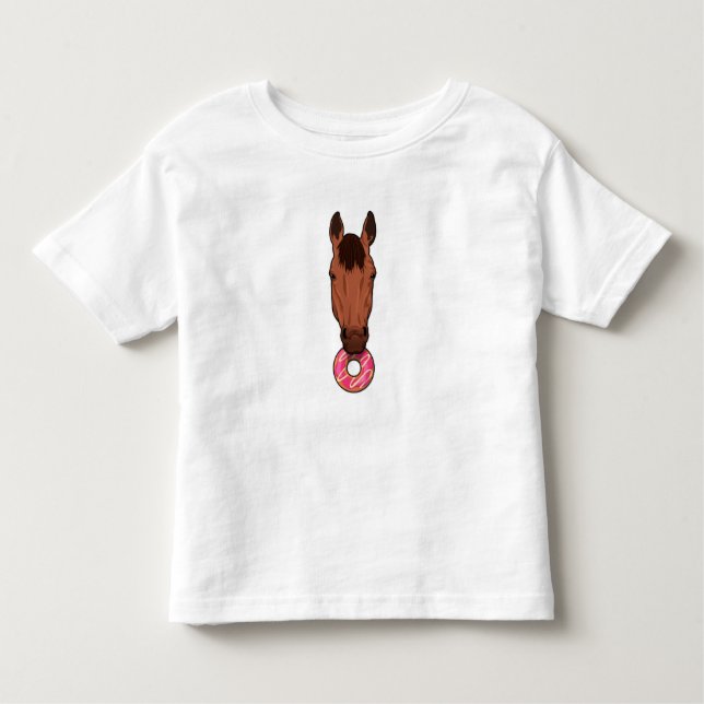 Pferd mit Donut Kleinkind T-shirt (Vorderseite)