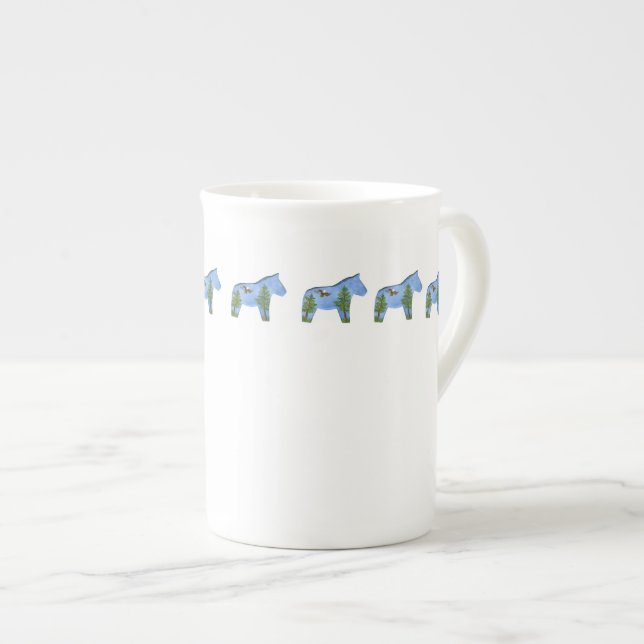 Pferd mit Eagle Bone China Cup Prozellantasse (Vorderseite Rechts)