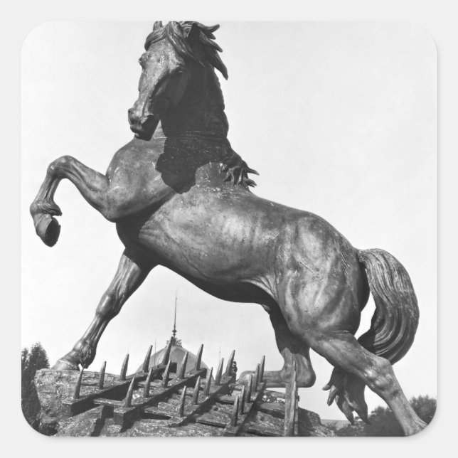 Pferd mit einer Harze Quadratischer Aufkleber (Vorderseite)