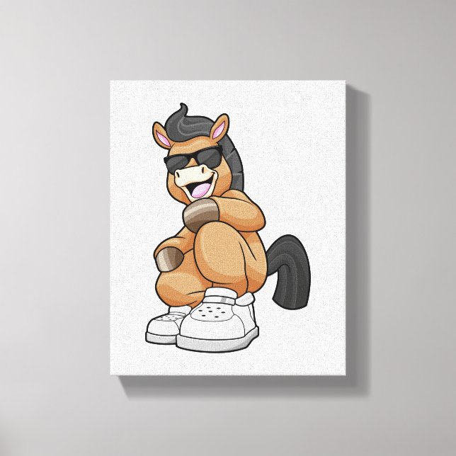 Pferd mit großen Schuhen Leinwanddruck (Vorderseite)