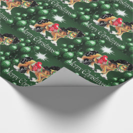 Pferd mit grünes Verzierungs-Grün-frohen Geschenkpapier