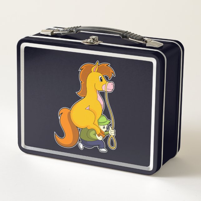 Pferd mit Junge.PNG Metall Brotdose (Vorderseite)