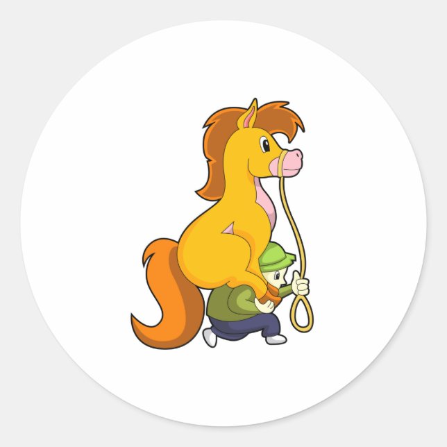 Pferd mit Junge.PNG Runder Aufkleber (Vorderseite)