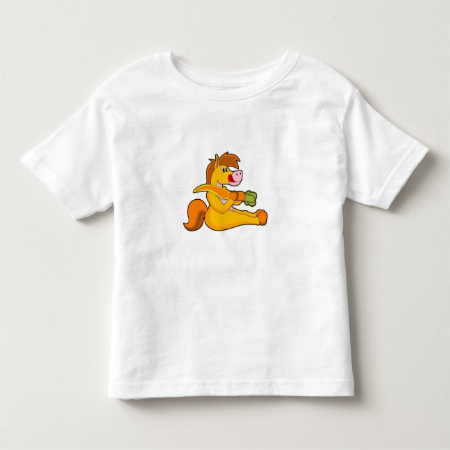 Pferd mit Karrot Kleinkind T-shirt (Vorderseite)