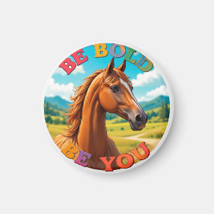Pferd mit Motivationszitat Magnet