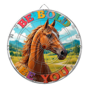 Pferd mit Motivierend Angebot Dartscheibe