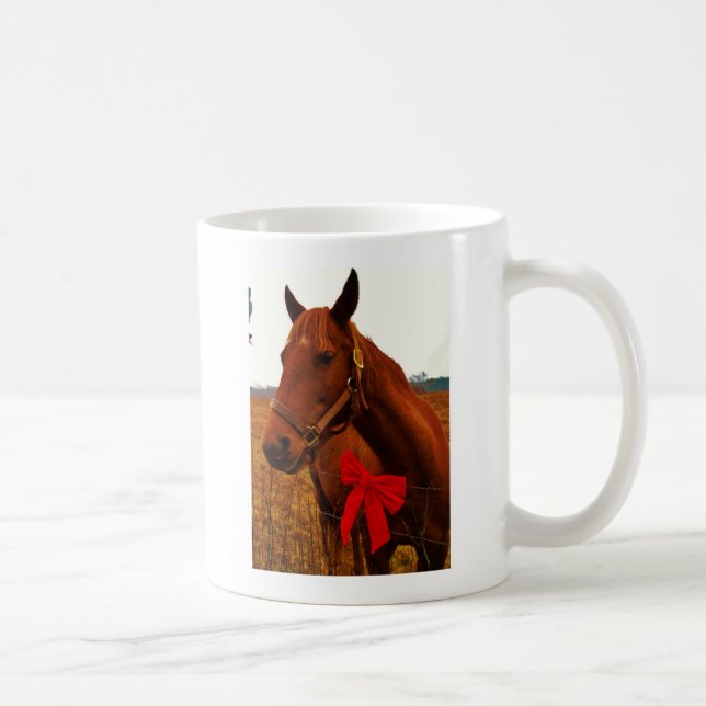 Pferd mit Red Bow Kaffeetasse (Rechts)