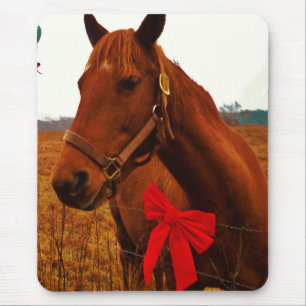 Pferd mit Red Bow Mousepad
