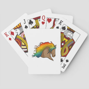 Pferd mit Regenbogenhaaren Spielkarten
