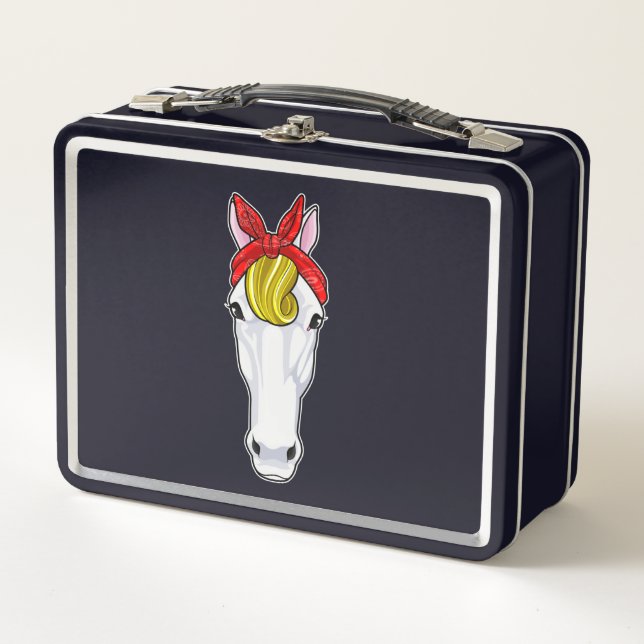 Pferd mit Ribbon Metall Brotdose (Vorderseite)