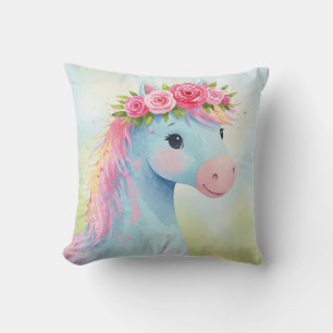 Pferd mit Rose Kissen
