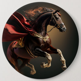 Pferd mit rotem Fell Button