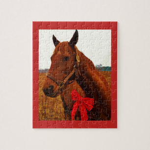 Pferd mit roter Schleife