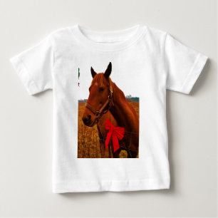 Pferd mit roter Schleife Baby T-shirt