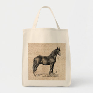 Pferd mit Schriftpapier Tragetasche
