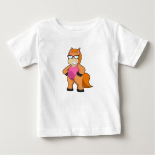 Pferd mit Sonnenbrille Baby T-shirt