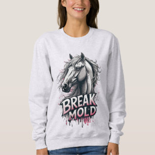 Pferd mit Spritzkunst, fetter Typografie Sweatshirt
