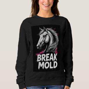 Pferd mit Spritzkunst, fetter Typografie Sweatshirt