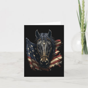 Pferd mit US-Flagge Pferderücken Reitsport Fo Karte